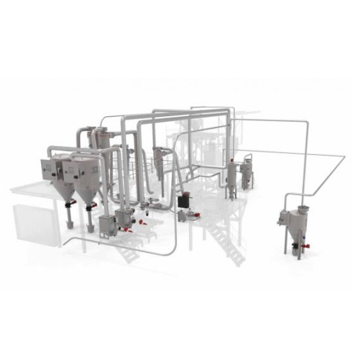 Industrial pneumatic conveying system for powders and granulates