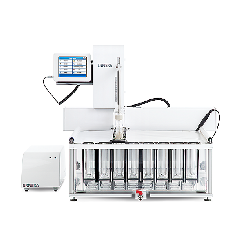 Automatic dissolution testing for sustained release dosage forms