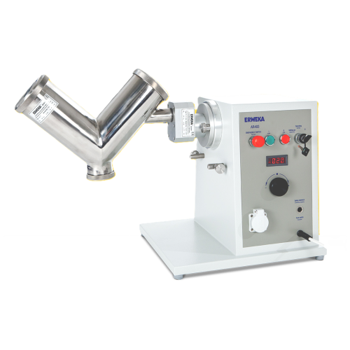 V-mixer for solid bulk material blending