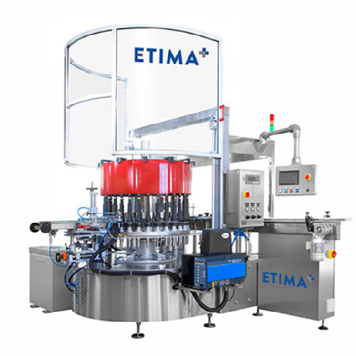 Rotary hot melt labeller for pre-cut labels