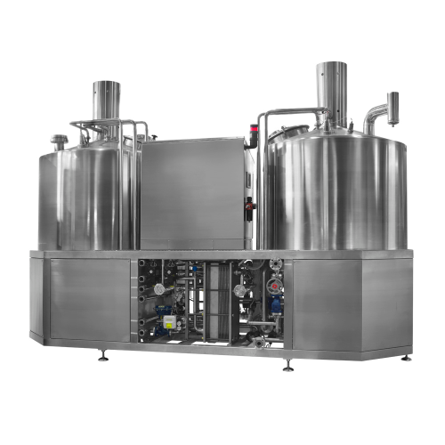 Compact beer brewing system for microbreweries