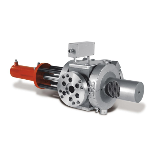 Discontinuous screen changer for low viscosity melts