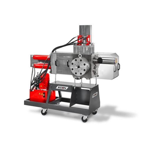 Continuous screen changer for thermoplastic materials