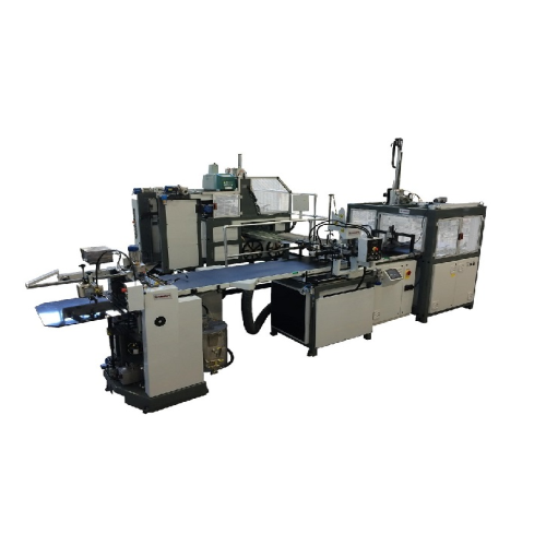 Automatic mechatronic line for rigid cardboard set-up boxes