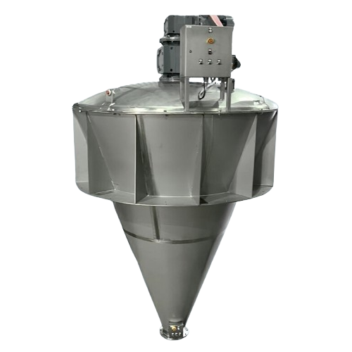 Conical powder mixer for uniform powder blending