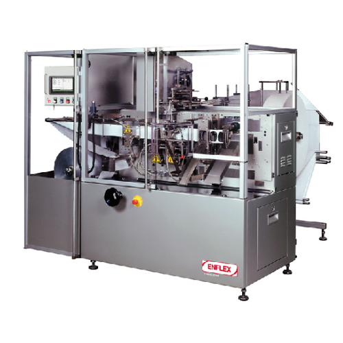 Flat pouch towelette packaging system