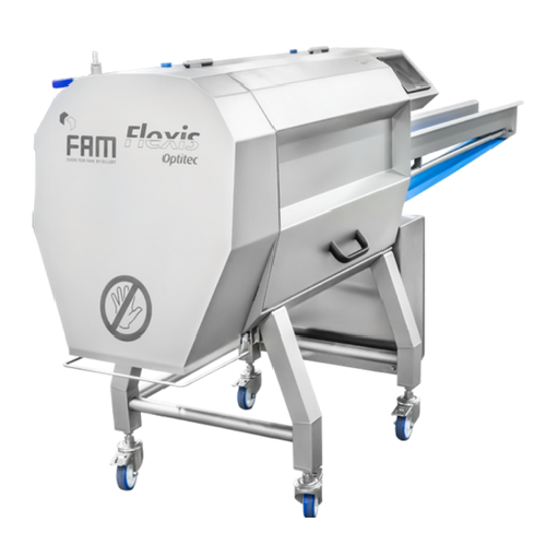 Flat-belt slicer for fruits and vegetables