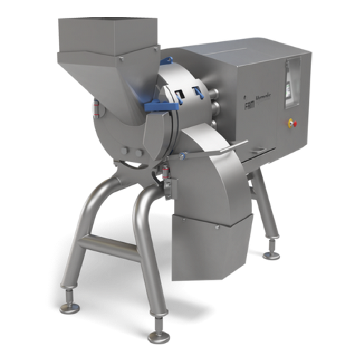High-capacity cheese dicer with sanitary design