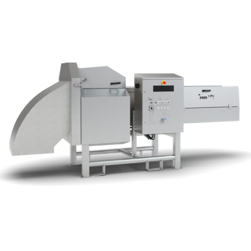 V-belt slicer for larger diameter leafy vegetables