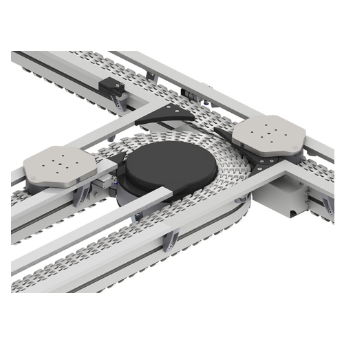 Single track pallet conveyor for productions cells