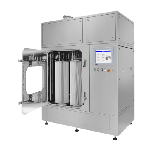 Filter washing cabinet for industrial cartridge filters