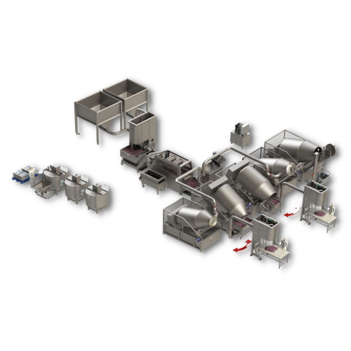 Fully automated meat processing line