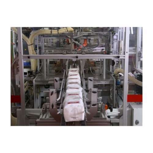 Adult incontinence products stacker and bagger