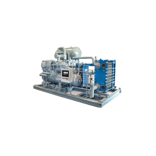 High-efficiency ammonia chiller package for industrial applications