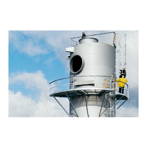 Packed column cooling tower for gas streams