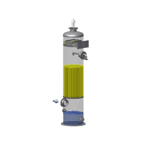 Packed column scrubber for exhaust gas cleaning