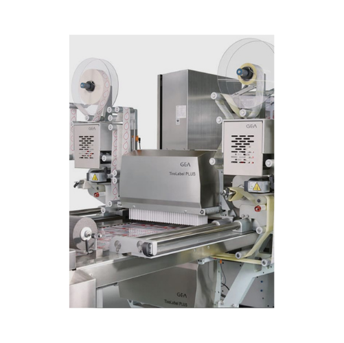 High-speed cross-web labeling for food packaging