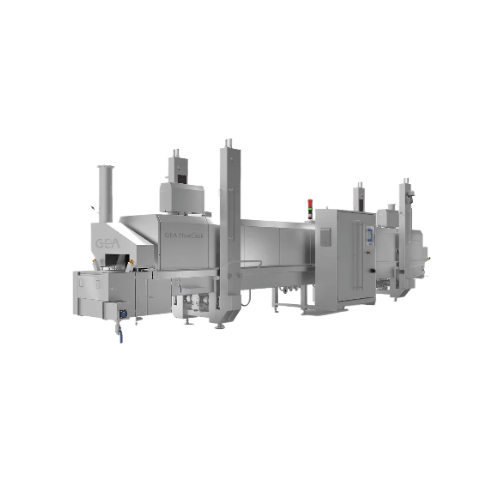 Dual-zone linear industrial oven for hot air cooking and roasting