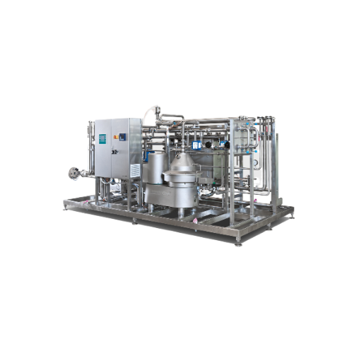 Compact milk pasteurizer for milk, cream, and whey