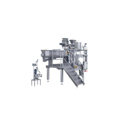 Automatic continuous mixer for dough preparation