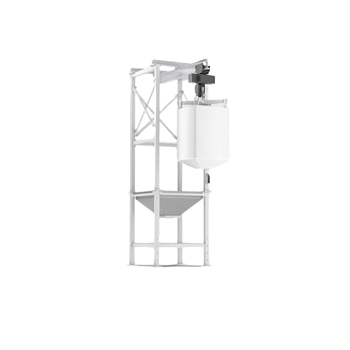 Big bag emptying station for bulk product handling