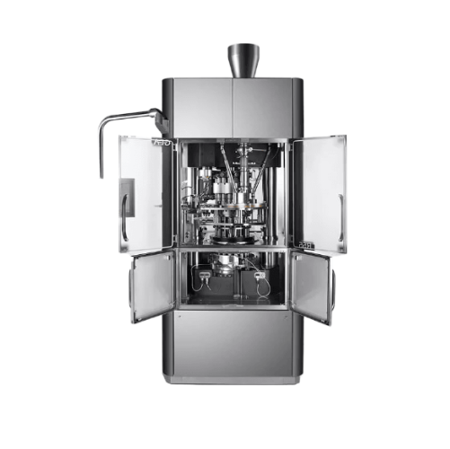 Industrial rotary press for single-layer tablet production