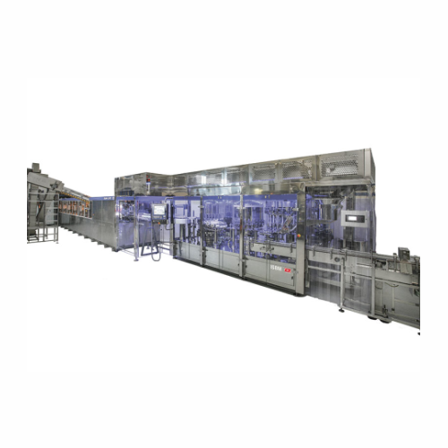 Injection stretch blow moulding line for pharmaceutical solutions