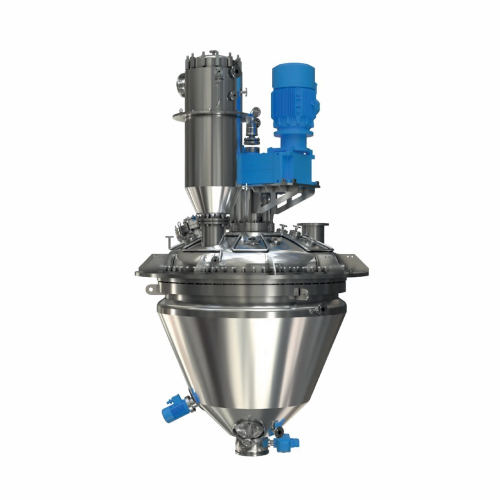 Vertical conical dryer for pharmaceutical ingredients