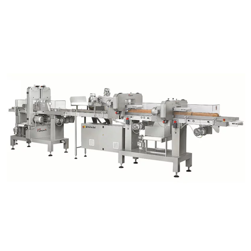Continuous band blade decrusting slicer for bread