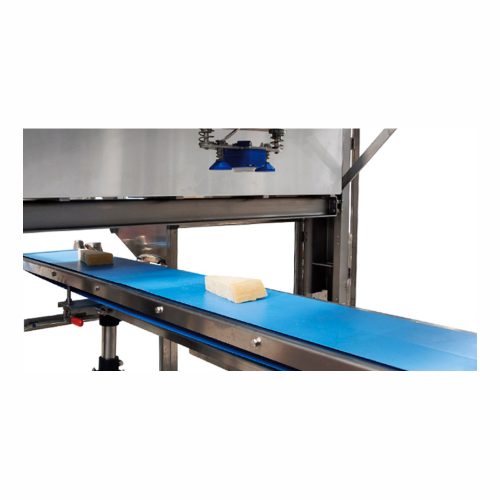 Wedge aligning robot for hard cheese