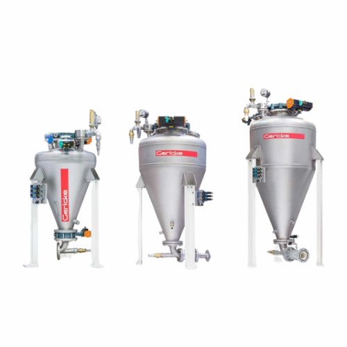 Dense phase pneumatic conveying system for powder transfer