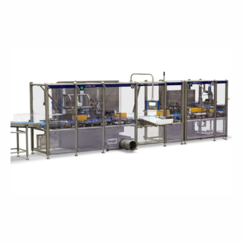 Automated cheese unpacking and cutting line