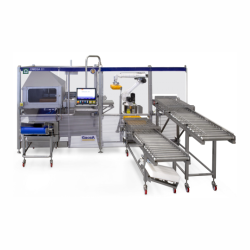 Automatic cheese derinding system for rectangular cheeses