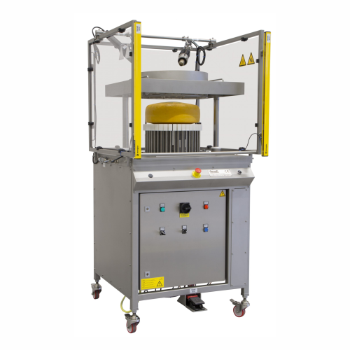 Vertical cheese portioning system