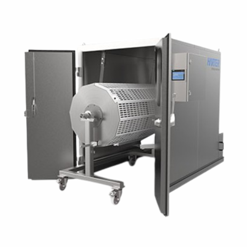 Rotary drum dryer for robust food products