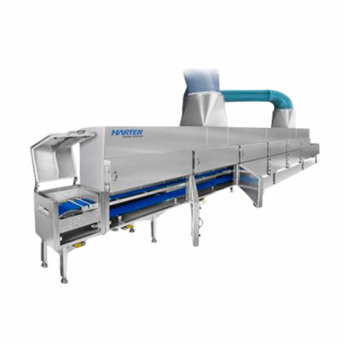 Continuous conveyor belt dryer for endless products