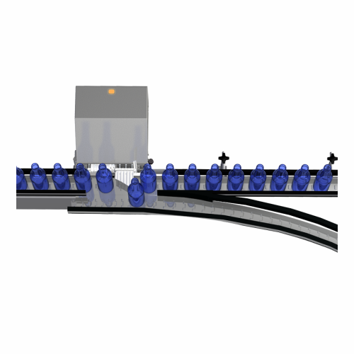 Curve rejector for beverage containers