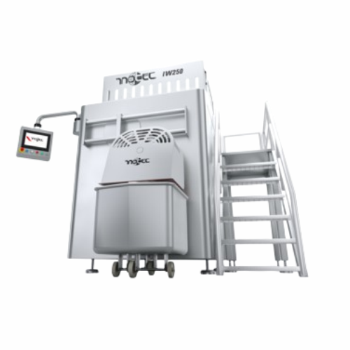 High-capacity industrial grinder for frozen and fresh raw materials