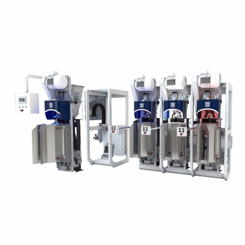 Valve bag filling system for cement and chemicals