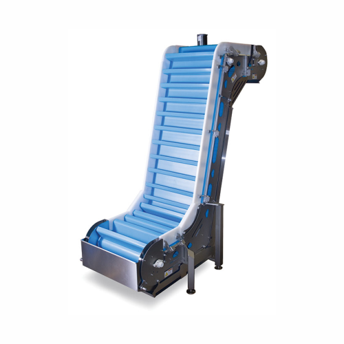 Incline transfer conveyors for dry, fresh, and frozen food products