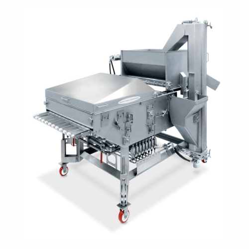 Compact breading applicator for meat and seafood