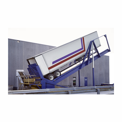 Truck dumping system for unloading bulk potatoes