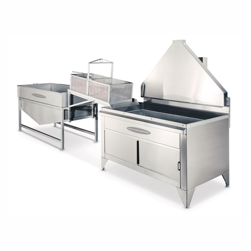 Heavy-duty batch fryer for snack and prepared foods