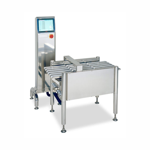 Multi-lane checkweigher for mixed-application production lines