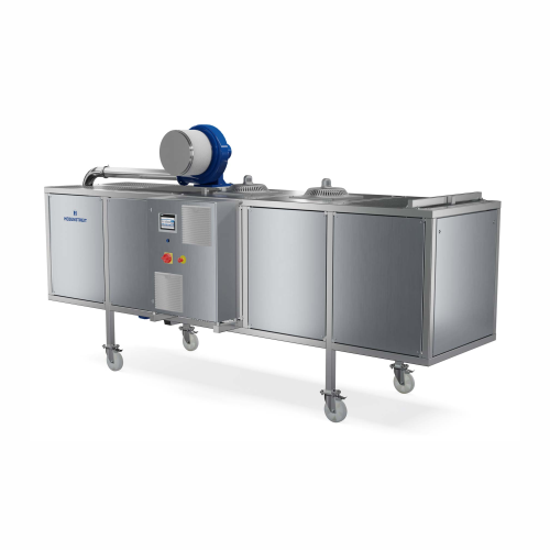Cooling drum for seasoned extrudates