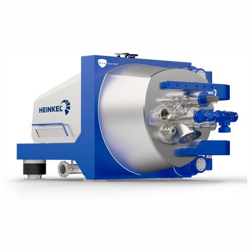 Horizontal peeler centrifuge for chemical applications