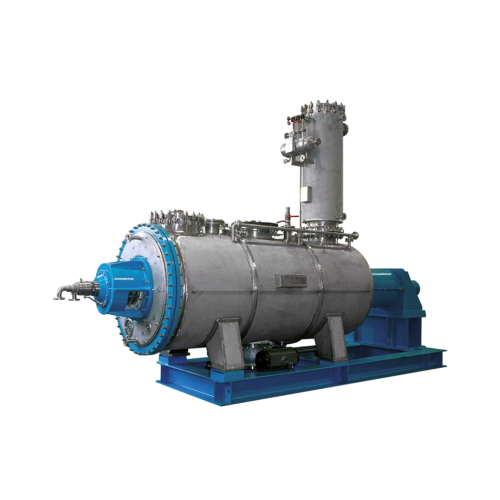 Horizontal vacuum paddle dryer for bulk production facilities