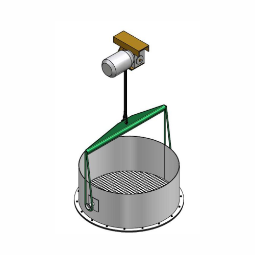 Material container emptying device