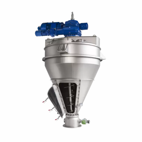 Mid-shear mixer for powders and bulk solids