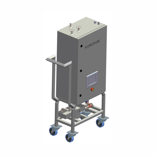 Pure steam sample cooler for pharmaceutical industry